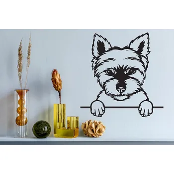 Vsepropejska Jorkšír dřevěná dekorace na zeď Rozměr (cm): 35 x 34, Typ: Jorkšír 5