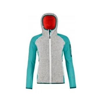 Dámská casual bunda Ortovox Fleece Plus Classic Knit Hoody W ice waterfall L; Šedá bunda + DÁREK DLE VÝBĚRU!