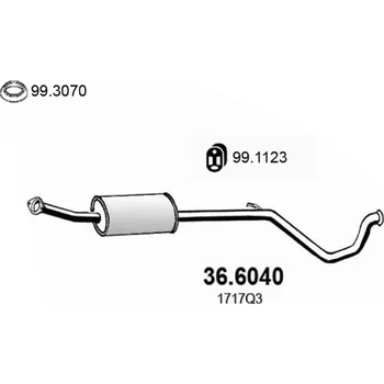 Zadní díl výfuku Střední díl výfuku ASSO 36.6040