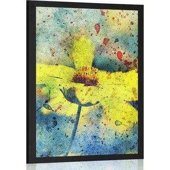 Plakát Dovido Plakát žlutý květ s vintage nádechem