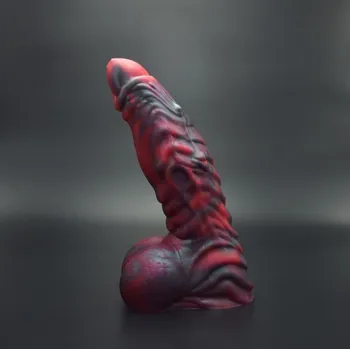 Dildo Topped Toys Erebus 80 Forge Red, prémiové silikonové dildo 25,5 x 6,6 cm