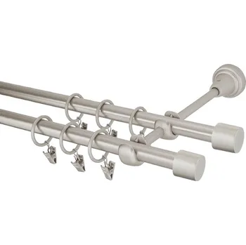 Garnýž kovová 150 cm dvouřadá - dvojitá 16 Válec double chrom mat