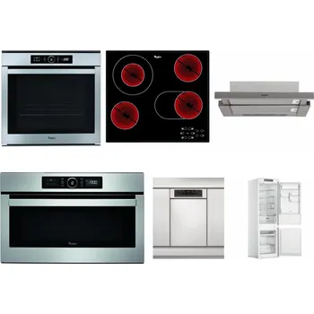 Set domácích spotřebičů WHIRLPOOL ABSOLUTE AKZM 8480 IX + WHIRLPOOL AKT 8190/BA + WHIRLPOOL AKR 5390/1 IX + WHIRLPOOL ABSOLUTE AMW 730 IX + WHIRLPOOL WSBO 3O34 PF X + WHIRLPOOL WHC18 T311