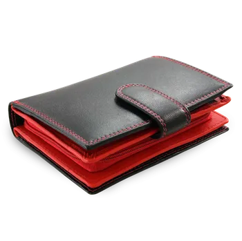 Arwel Dámská kožená peněženka se zápinkou 2 - česká výroba; černo-červená