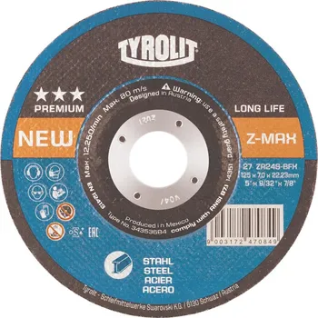 Brusný kotouč Hrubovací kotouč Z-MAX 125x7mm ZA24S-BFX Tyrolit