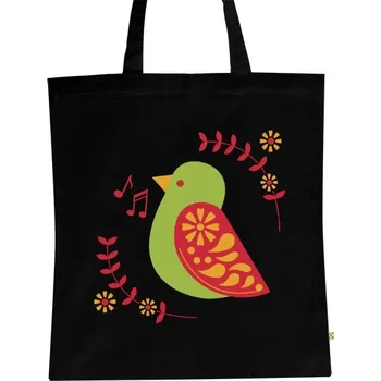 Nákupní taška BIO plátěná taška s potiskem Folklór ptáček