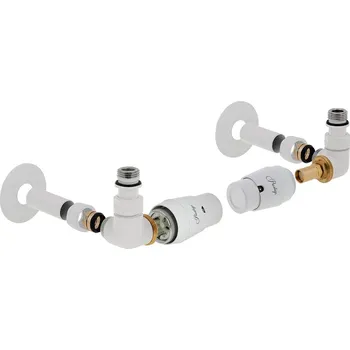 rozdělovač topení Vario Term Multifunkční kompletní sada ventil Vision RTL Plus, klasické připojení Barva: Bílá (RAL 9003), Provedení: Levé, Svěrné spojky: 2x PEX-AL-PEX 16x2 mm