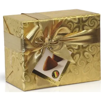Cukrovinka Belgické kakaové lanýže ve zlatém vánočním dárkovém balení, 200 g