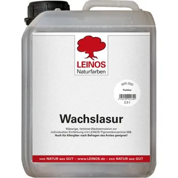 Olej na dřevo LEINOS 600.002 - Vnitřní vosková lazura transparentní 2,5lt LEINOS L-600.002 002500