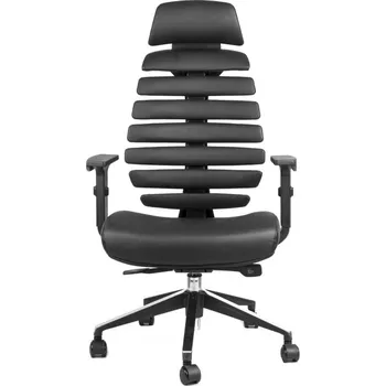 MERCURY židle FISH BONES PDH černý plast, černá koženka PU580165