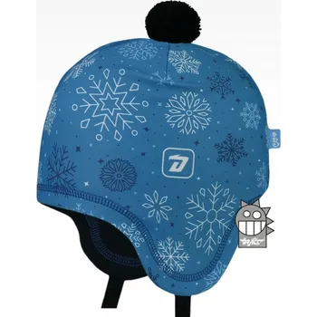 Čepice DRÁČE Čepice zimní Laponka Polarka 26 modrá s vločkami funkční teplá krytím uší velikost čepic: 54-56cm (7-14 let, RDX vel. 6)