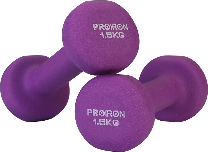 PROIRON; Neoprene Dumbell 2 x 1,5 kg - PURPLE