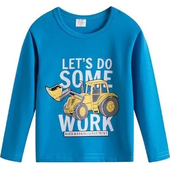 Dívčí tričko Čína Dětská trika s dlouhým rukávem - různé malované motivy Barva: modrá, traktor, Velikost: 90/2T