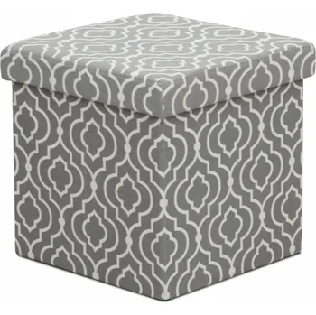 Taburet Tempo Kondela Mani (šedá + bílá)