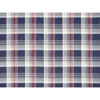 Mirtex Látka FLANEL 165/A5 Kostky velké modro-červeno-šedé šíře 150cm Zbytková metráž