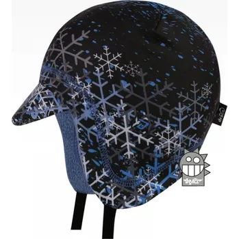 Čepice DRÁČE Čepice zimní Laponka Polarka kšilt 05 černomodrá s vločkami funkční teplá krytím uší velikost čepic: 54-56cm (7-14 let, RDX vel. 6)