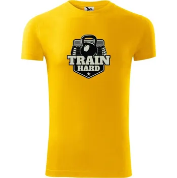 Pánská móda Train hard - Viper FIT - Pánské zůžené tričko - 3XL ( Žlutá )
