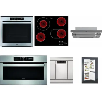 Set domácích spotřebičů WHIRLPOOL ABSOLUTE AKZM 8480 IX + WHIRLPOOL AKT 8190/BA + WHIRLPOOL AKR 749/1 IX + WHIRLPOOL ABSOLUTE AMW 730 IX + WHIRLPOOL WSBO 3O34 PF X + WHIRLPOOL ART 65031