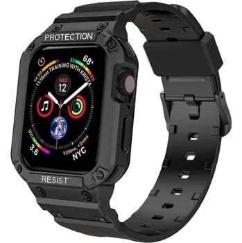 Chytré hodinky Kryt s řemínkem pro Apple Watch 38,40,41 mm černý (Gumové pouzdro s řemínkem pro Apple Watch 38,40,41 mm černá)