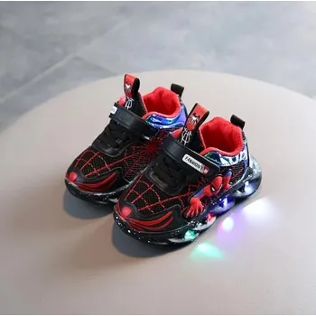 Dětská treková obuv Dětské svítící boty Spiderman Barva: Černá, Velikost EUR: 32