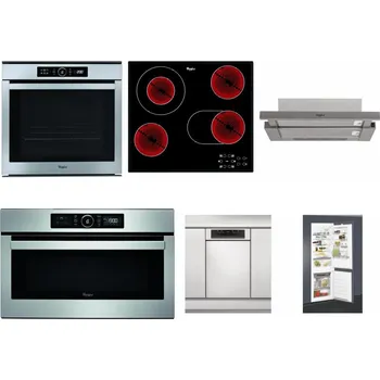 Set domácích spotřebičů WHIRLPOOL ABSOLUTE AKZM 8480 IX + WHIRLPOOL AKT 8190/BA + WHIRLPOOL AKR 5390/1 IX + WHIRLPOOL ABSOLUTE AMW 730 IX + WHIRLPOOL WSBO 3O34 PF X + WHIRLPOOL ART 65031