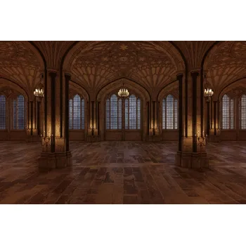 Fototapeta DIMEX | Vliesová fototapeta Taneční sál osvětlený svíčkami MS-5-0882 | 375 x 250 cm| hnědá + Vliesová fototapeta na stěnu DIMEX Taneční sál osvětlený svíčkami MS50882 v rozměru 375 x 250 cm + lepidlo zdarma