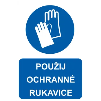 Použij ochranné rukavice ISO 7010 samolepící vinylová fólie A4 (297 x 210 mm)