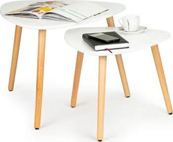 Konferenční stolek ModernHome Kare White Shape 2 ks