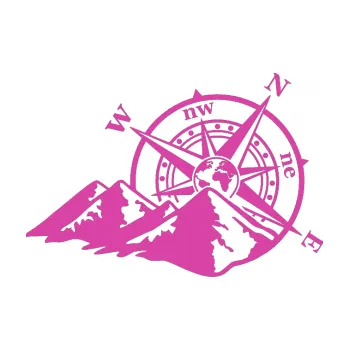 Samolepící dekorace SAMOLEPKA Kompas 003 pravá hory (16 - růžová) NA AUTO, NÁLEPKA, FÓLIE, POLEP, TUNING, VLASTNÍ TEXT, TISK, AUTOSAMOLEPKY.cz, POLEPY, OBRÁZEK, LOGO, SAMOLEPKY