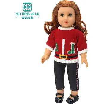 Doplněk pro panenku Vánoční set svetr + kalhoty pro Baby Born či American Girl Motiv: Set, červená