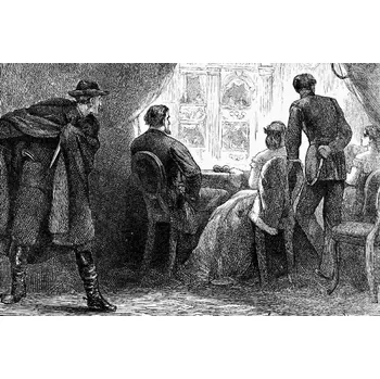 Fototapeta DIMEX | Vliesová fototapeta Atentát na Lincolna MS-5-2943 | 375 x 250 cm | bílá, černá + Vliesová fototapeta na stěnu DIMEX Atentát na Lincolna MS52943 v rozměru 375 x 250 cm + lepidlo zdarma