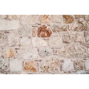 Fototapeta DIMEX | Vliesová fototapeta Světlá kamenná zeď MS-5-2409 | 375 x 250 cm | bílá, béžová, hnědá + Vliesová fototapeta na stěnu DIMEX Světlá kamenná zeď MS52409 v rozměru 375 x 250 cm + lepidlo zdarma