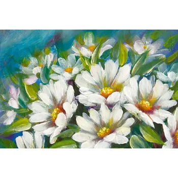 Fototapeta DIMEX | Vliesová fototapeta Malba - Divoká louka MS-5-1977 | 375 x 250 cm| zelená, modrá, bílá + Vliesová fototapeta na stěnu DIMEX Malba - Divoká louka MS51977 v rozměru 375 x 250 cm + lepidlo zdarma