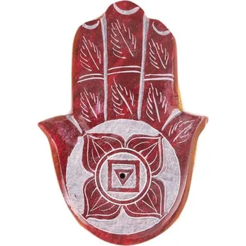 Vonná tyčinka Mramorový stojánek na vonné tyčinky Hamsa, Ruka Fátimy - červený 1, Sittar