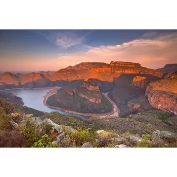 Fototapeta DIMEX | Vliesová fototapeta Říční kaňon MS-5-1934 | 375 x 250 cm| zelená, modrá, bílá, oranžová + Vliesová fototapeta na stěnu DIMEX Říční kaňon MS51934 v rozměru 375 x 250 cm + lepidlo zdarma