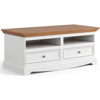Televizní stolek Televizní stolek BELLUNO Elegant z masivu bílý-dub