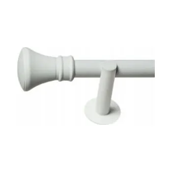 Garnýž Garnýž jednoduchá 19mm biela leskla koncovka Koloseo