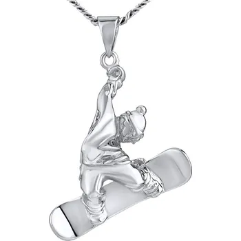 Přívěsek Stříbrný přívěsek snowboardista JJJ1987