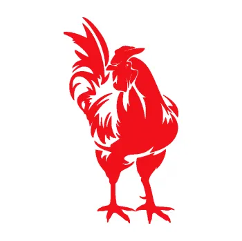 Samolepící dekorace SAMOLEPKA Kohout 004 levá (10 - červená) NA AUTO, NÁLEPKA, FÓLIE, POLEP, TUNING, VLASTNÍ TEXT, TISK, AUTOSAMOLEPKY.cz, POLEPY, OBRÁZEK, LOGO, SAMOLEPKY