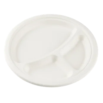 Jednorázové nádobí EcoPack Talíř EKO z cukrové třtiny 23 cm 3-dílný bílý bal/50 ks Balení: 50
