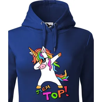 Dámská mikina Dámská mikina Jsem top!, Barva Modrá, Velikost M, Canvas Dámská mikina Bezvatriko.cz 0885 - DTF/DTG