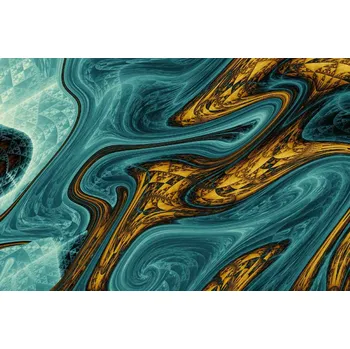 Fototapeta DIMEX | Vliesová fototapeta Digitální umělecký vzor MS-5-2521 | 375 x 250 cm | modrá, zlatá, černá, vining-ivy + Vliesová fototapeta na stěnu DIMEX Digitální umělecký vzor MS52521 v rozměru 375 x 250 cm + lepidlo zdarma