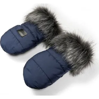 Rukávník JASMINE Rukavice s kožíškem na kočárek modré