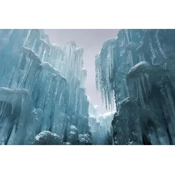 Fototapeta DIMEX | Vliesová fototapeta Zamrzlá ledová zeď MS-5-3084 | 375 x 250 cm | bílá, šedá + Vliesová fototapeta na stěnu DIMEX Zamrzlá ledová zeď MS53084 v rozměru 375 x 250 cm + lepidlo zdarma