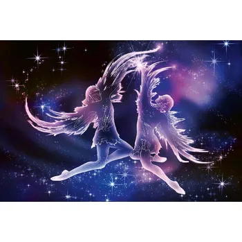 Fototapeta DIMEX | Vliesová fototapeta Znamení zvěrokruhu - Blíženci MS-5-2273 | 375 x 250 cm| bílá, fialová, černá, růžová + Vliesová fototapeta na stěnu DIMEX Znamení zvěrokruhu - Blíženci MS52273 v rozměru 375 x 250 cm + lepidlo zdarma