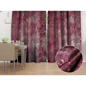 ubrus Sametový závěs Isabela IBL-006 Gold Design vínový - šířka 135 cm 135x150 cm