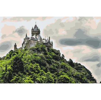 Malování podle čísel - Město Cochem Velikost: 40x60cm, Rámování: Pouze srolované plátno