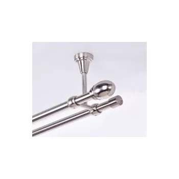 Garnýž Kovová garnýž dvojitá Ø 19mm efekt-nerezová ocel koncovka - Beluno