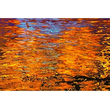 Fototapeta DIMEX | Vliesová fototapeta Odraz světla ve vodě MS-5-2564 | 375 x 250 cm | černá, oranžová + Vliesová fototapeta na stěnu DIMEX Odraz světla ve vodě MS52564 v rozměru 375 x 250 cm + lepidlo zdarma
