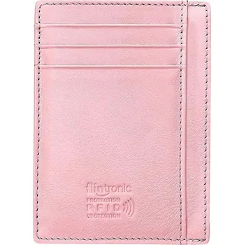 Peněženka Flintronic mini kožená peněženka s RFID ochranou - Růžová